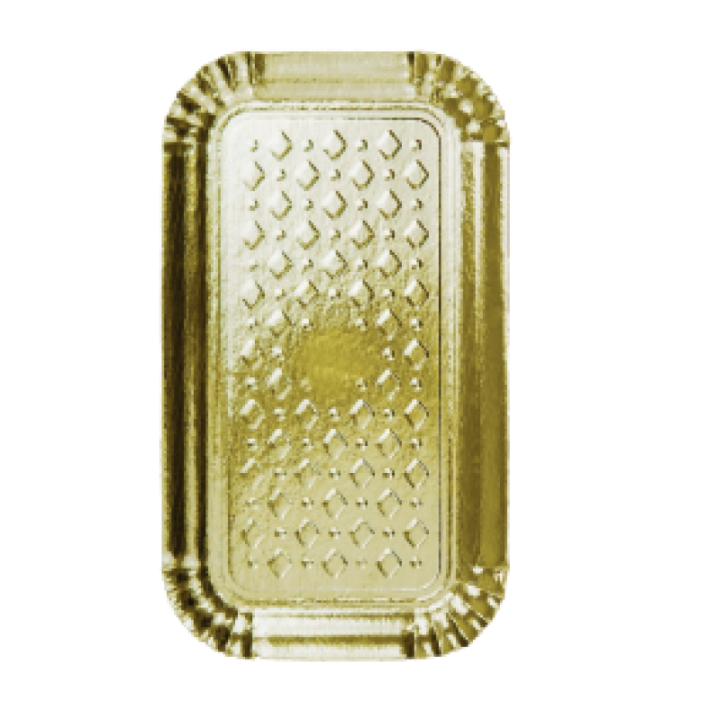Bandeja Laminada Dourada Rocambole - 20x35,5cm Bandeja Laminada Dourada Rocambole - 20x35,5cm