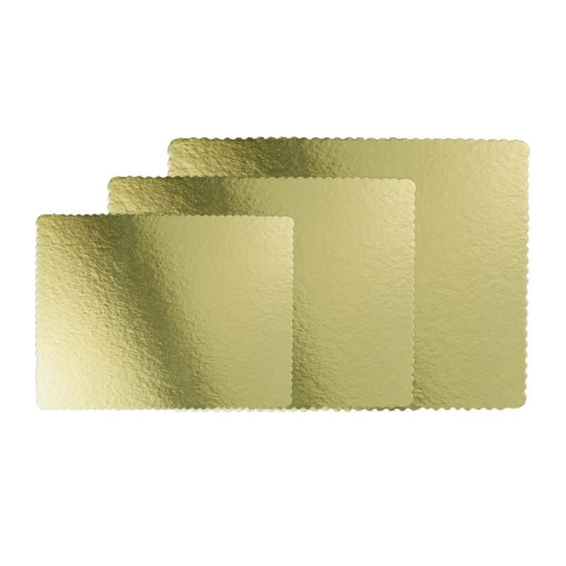 Cake Board Ondulado Dourado 37x46cm Retangular Cake Board Ondulado Dourado 37x46cm Retangular
